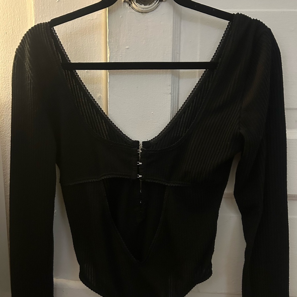Black long sleeve body suit